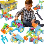 Statybinių kaladėlių 6 viename STEM transporto priemonių rinkinys