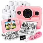 Vaiki&scaron;kas momentinis fotoaparatas su mini spausdintuvu, 13 popieriaus ritinėlių ir 32GB kortele
