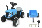 Vaiki&scaron;ka elektrinė New Holland traktorius su priekaba, mėlynas, 6V JA4