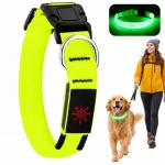 LED &scaron;viesantis &scaron;uns antkaklis, M, žalias, atsparus vandeniui, USB, 3 režimai, nailonas, 500 m