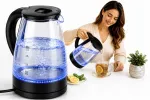Elektrinis stiklinis virdulys, belaidis, LED ap&scaron;vietimas, 1,7 l, 2200 W