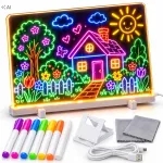 LED pie&scaron;imo lenta, 30x20 cm, su ap&scaron;vietimu, 7 ra&scaron;ikliai, USB, su stovu