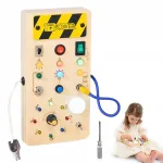 Medinė Montessori sensorinė lavinimo lenta su LED