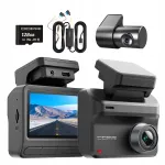 Automobilinė vaizdo registratorius DDPAI Z50 Pro su galine kamera, laidinio maitinimo komplektu ir 128GB atmintimi