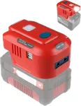 Keitiklis TPDL 150W, skirtas Einhell 18V akumuliatoriams, su 230V, USB ir LED