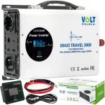Įtampos keitiklis Sine 12V&ndash;230V, 1500/3000W, LCD ekranas, nuotolinis valdymas