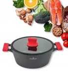 Puodas ZWIEGER OBSIDIAN 5,5 l su dangčiu, 28 cm, indukcijai, GREBLON danga