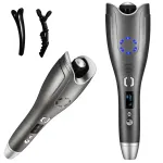 Automatinis plaukų garbanojimo žnyplės, rotacinės, keraminės su keratinu, 50W, su laikmačiu