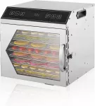 Maisto džiovintuvas, 8 auk&scaron;tų, 400 W, nerūdijančio plieno, su laikmačiu, 40&ndash;90 &deg;C