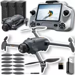Žaislinis dronas su LCD valdikliu, 2 kameromis, GPS, WiFi 5G, 3 akumuliatoriai, 4000 m nuotolis, 25 min skrydžio laikas
