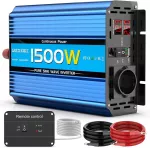 Keitiklis 12V į 230V, 1500W, grynos sinusinės bangos, JARKIOKE, su USB ir nuotoliniu valdymu