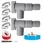 Baseino žarnos adapteris 32 mm su PVC uždarymo vožtuvu