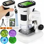 Skaitmeninis vaikų mikroskopas 1000x su LED, HD ekranu, USB kamera