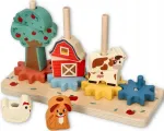 Medinė dėlionė su krumpliaračiais Adam Toys, Ūkis, nuo 12 mėn.