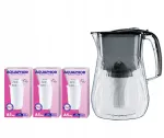 Vandens filtras ąsotis Aquaphor Orleans 4,2 l, juodas, su 3 A5 Mg filtrais
