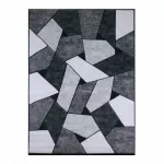 Svetainės kilimas 120x170 cm, pilkas/juodas, neslystantis, modernus, BCF