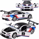 Metalinė BMW M6 GT3 sportinė automobiliuko modelio 1:32 mastelio su &scaron;viesomis ir garsais ZA4613