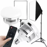 Studijos ap&scaron;vietimo komplektas su softboxu, 40x60 cm, 85W LED, su pulteliu