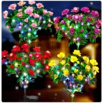 Saulės &scaron;viestuvų rinkinys GARDEN, 4 vnt., LED, plaktuko formos, gėlės