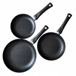 Keptuvių rinkinys SMUKEE HOME, juodas, 3 vnt., aliuminis, 20/22/26 cm, tinka indukcijai ir dujinei viryklei