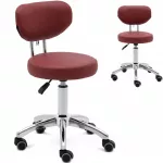 Reguliuojama pasukama kėdė, 46&ndash;60 cm, bordo spalvos, 5 ratukai