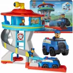 Paw Patrol didelė bazė su čiuožykla, Chase figūrėle ir policijos automobiliu