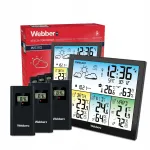 Oro stotis Webber WS302 su 3 i&scaron;oriniais jutikliais, laikrodžiu, termometru ir higrometru