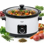 Lėta viryklė ADLER, 5,8 l, balta, 290 W, 3 režimai, keraminis indas, iki 10 porcijų