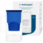 Stiklinis vandens ąsotis Wessper Crystalline, 3,3 l, su filtru