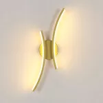 Sieninis LED &scaron;viestuvas, auksinis, 3000K, modernus