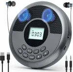 Ne&scaron;iojamas CD ir MP3 grotuvas su Bluetooth, AUX, sidabrinis