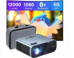 LED projektorius SUREWHEEL E60, WiFi, Full HD, 4K palaikymas, 220 colių