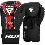 Bokso pir&scaron;tinės RDX Aura Plus F17, 16oz, juodos, treniruotėms ir MMA