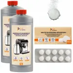 Espresso kavos aparatų nukalkinimo skystis 2x1 l ir valymo tabletės Profi&Home