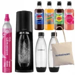 Gazuoto vandens aparatas SodaStream Terra su 2 buteliais ir 4 sirupais: Pepsi, Mirinda, Zero, Lipton
