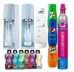 Sodastream Terra baltas gazuoto vandens aparatas su Mirinda, Pepsi ir 7up sirupais