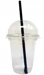 Plastikiniai kokteilių puodeliai su kupoliniu dangteliu, 300/400 ml