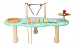 Vaiki&scaron;kas medinis muzikos instrumentas Montessori, 4 viename: lėk&scaron;tės ir būgnas