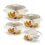 Emaliuotų puodų rinkinys Tadar Farmhouse taste, 16&ndash;22 cm, tinka indukcijai ir dujoms