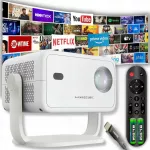 Projektorius 4K Full HD, Android 14, automatinis fokusavimas, Netflix, 2026