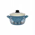 Emaliuotas puodas Cooking Delight, 20 cm, 4,2 l, su stikliniu dangčiu, mėlynas