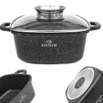 Kepimo skarda ZL9009, marmurinė, 22 cm, 3,5 l, tinka dujinėms ir indukcinėms viryklėms