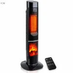 Stulpinis ventiliatorius-&scaron;ildytuvas su židinio efektu, 2000 W, nuotolinio valdymo pultas