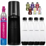 Vandens prisotinimo rinkinys SodaStream Terra juodas, 4 buteliai + 6 gėrimai