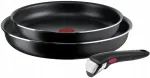 Keptuvių rinkinys TEFAL, nelipnios, juodos, 24 cm ir 28 cm, nuimama rankena