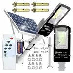 Saulės gatvės &scaron;viestuvas 2000W, 264 LED, su stulpu ir nuotolinio valdymo pultu