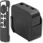Sieninis laikiklis Apple TV 4K 5 kartai su nuotolinio valdymo pultelio dėklu, juodas