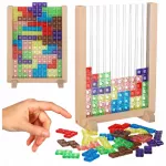Medinė dėlionė &bdquo;Tetris&ldquo; &ndash; edukaciniai kaladėlių galvosūkiai