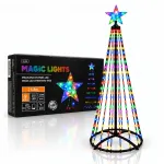 Kalėdinė LED eglutė 180 cm, 252 RGB lemputės, Bluetooth, USB-C, valdymas programėle