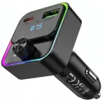Automobilinis Bluetooth FM siųstuvas GEPARD su RGB, PD30W, QC3.0, USB-C